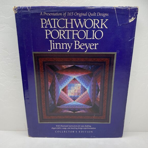 Vintage 1989 Patchwork Portfolio Jinny Beyer Quilt Book Signed Copy Hilton Head - Picture 1 of 15